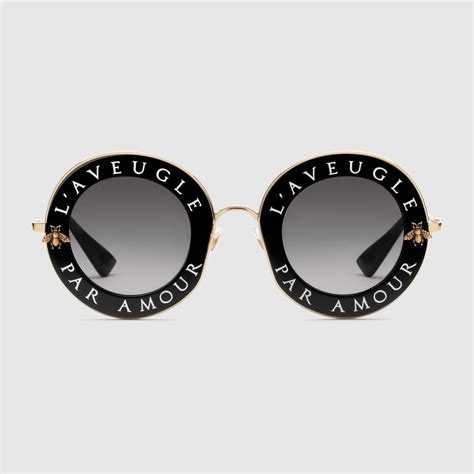 gucci sunglasses metal frame|gucci 53mm round sunglasses.